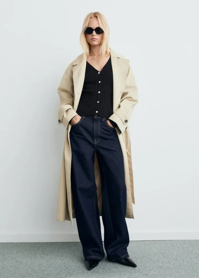 Cardigan en maille fine côtelée