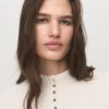 Cardigan en maille fine côtelée
