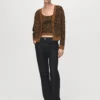 Cardigan en maille léopard