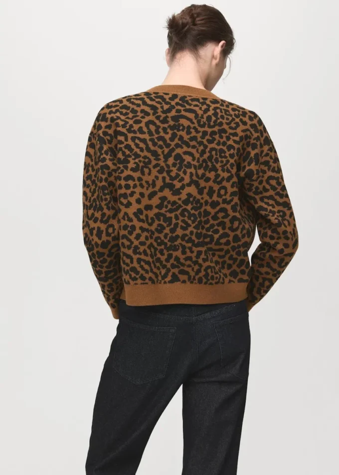 Cardigan en maille léopard