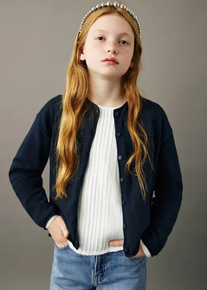 Cardigan en maille à manches longues