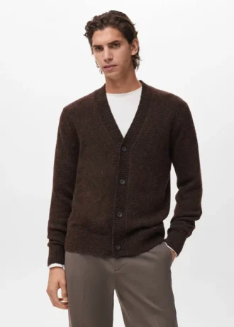 Cardigan en maille mélangée de laine