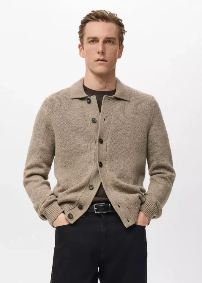 Cardigan en maille mélangée de laine