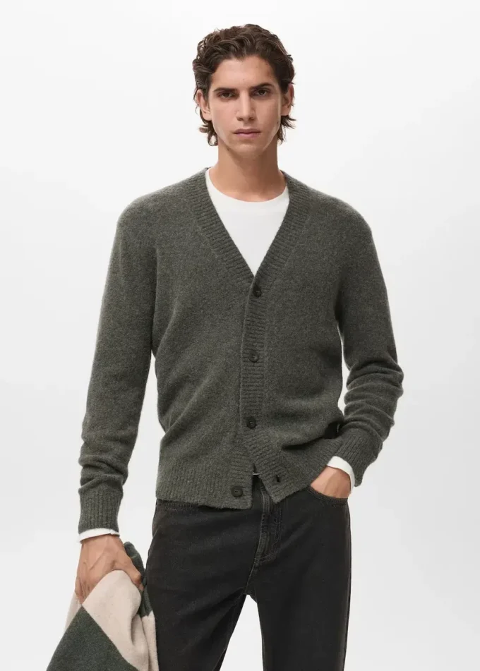 Cardigan en maille mélangée de laine