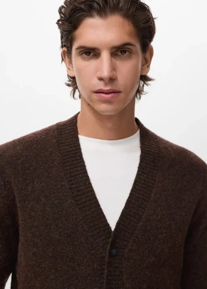 Cardigan en maille mélangée de laine