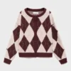 Cardigan en maille à motif argyle