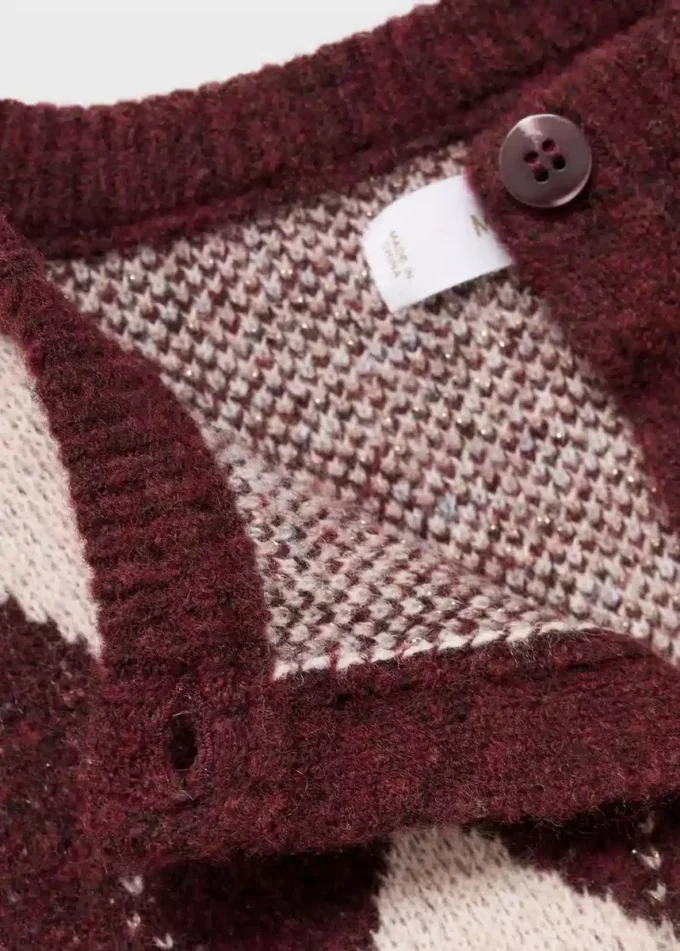 Cardigan en maille à motif argyle