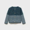 Cardigan en maille rayée