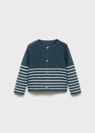 Cardigan en maille rayée