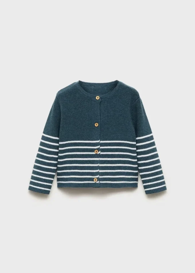 Cardigan en maille rayée