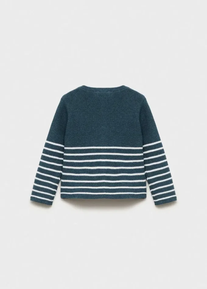Cardigan en maille rayée