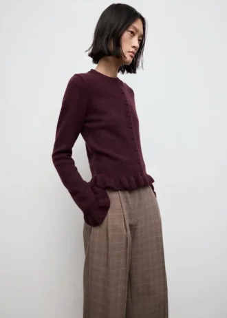 Cardigan en maille à volants