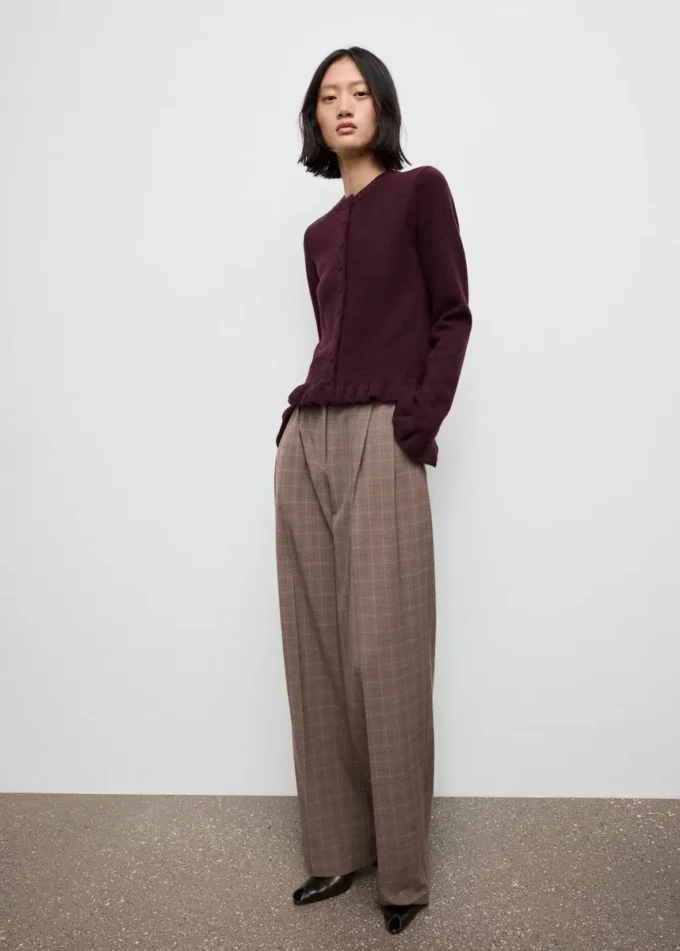Cardigan en maille à volants