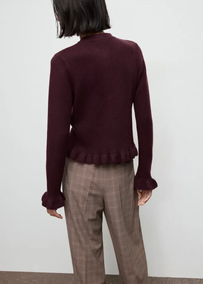 Cardigan en maille à volants