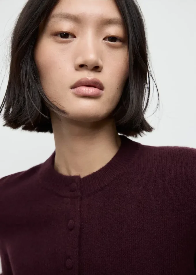 Cardigan en maille à volants
