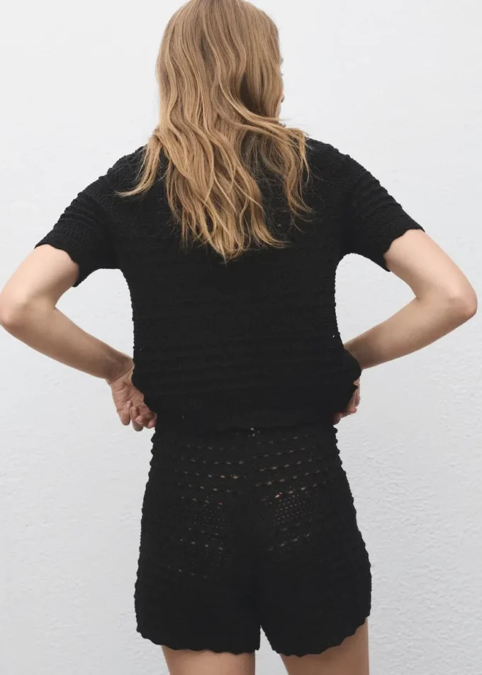 Cardigan à manches courtes en crochet