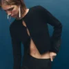 Cardigan à poignets en fausse fourrure