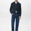 Cardigan structuré en laine mélangée