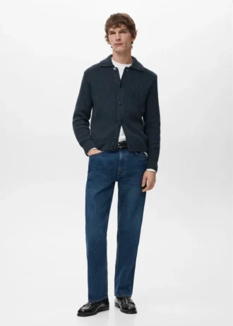 Cardigan structuré en laine mélangée