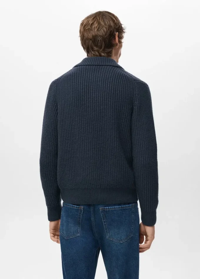 Cardigan structuré en laine mélangée