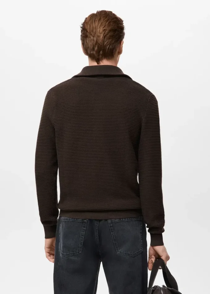 Cardigan structuré en maille avec fermeture éclair