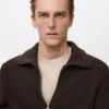 Cardigan structuré en maille avec fermeture éclair
