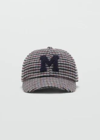 Casquette en tweed avec lettre