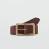 Ceinture à boucle carrée texturée