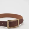 Ceinture à boucle carrée texturée