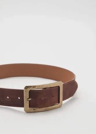 Ceinture à boucle carrée texturée