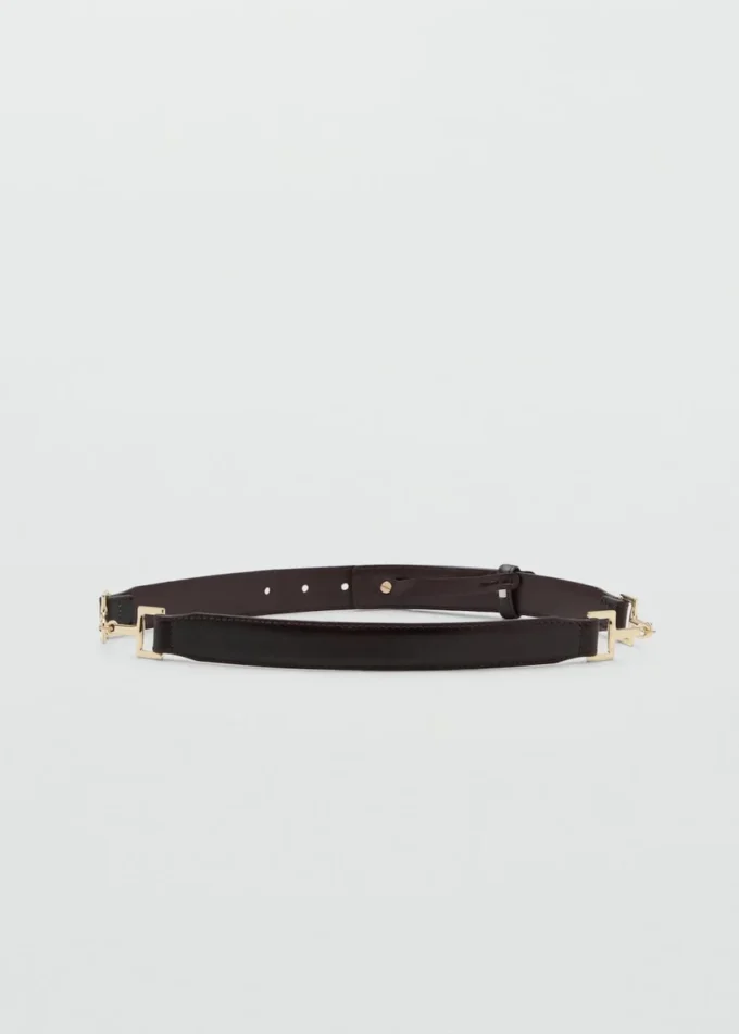Ceinture en cuir avec détail métallique
