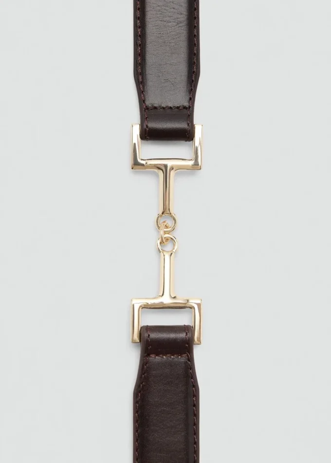 Ceinture en cuir avec détail métallique