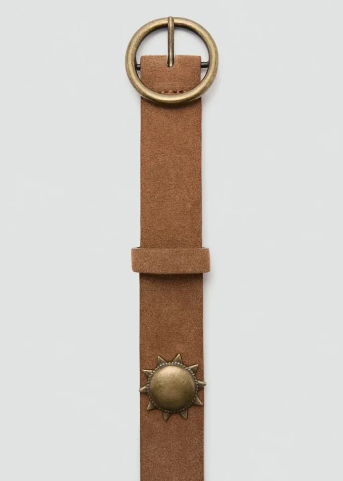 Ceinture en cuir avec motifs soleil