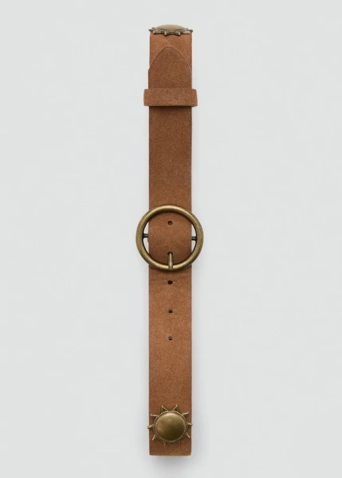 Ceinture en cuir avec motifs soleil