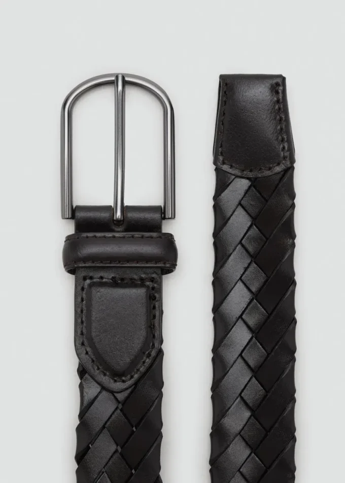 Ceinture en cuir tressé