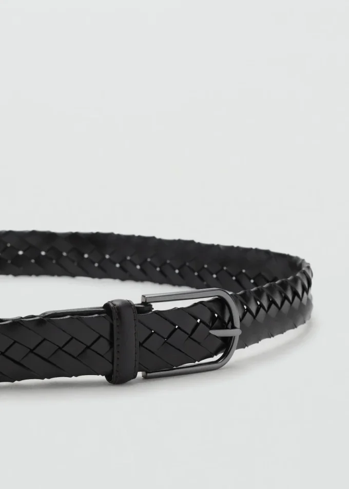 Ceinture en cuir tressé