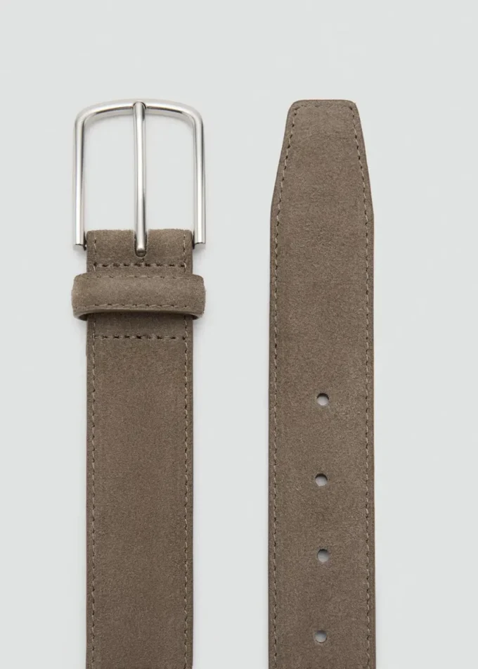 Ceinture fine en cuir suédé