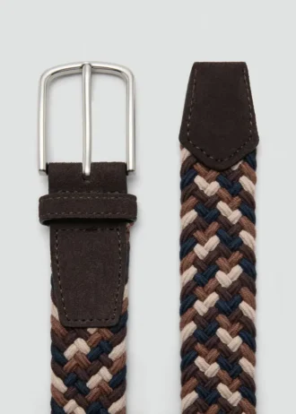 Ceinture élastique tressée colorée
