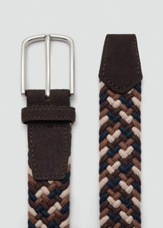 Ceinture élastique tressée colorée