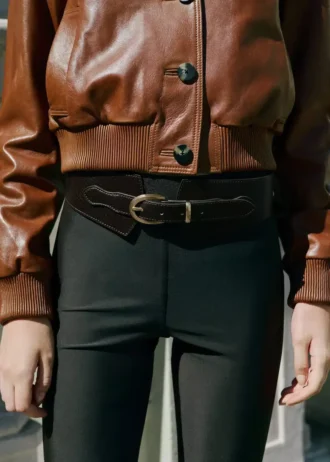 Ceinture obi en cuir