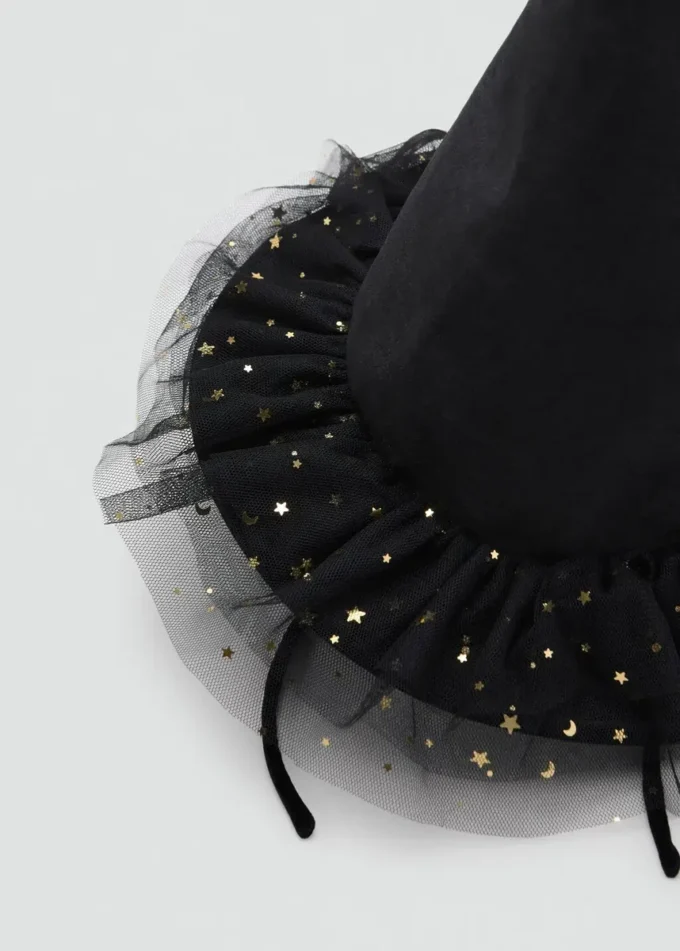 Chapeau de sorcière avec étoiles en tulle Chapeau de sorcière avec étoiles en tulle