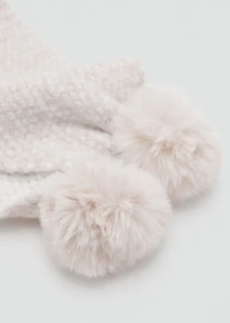 Écharpe en tricot à pompons