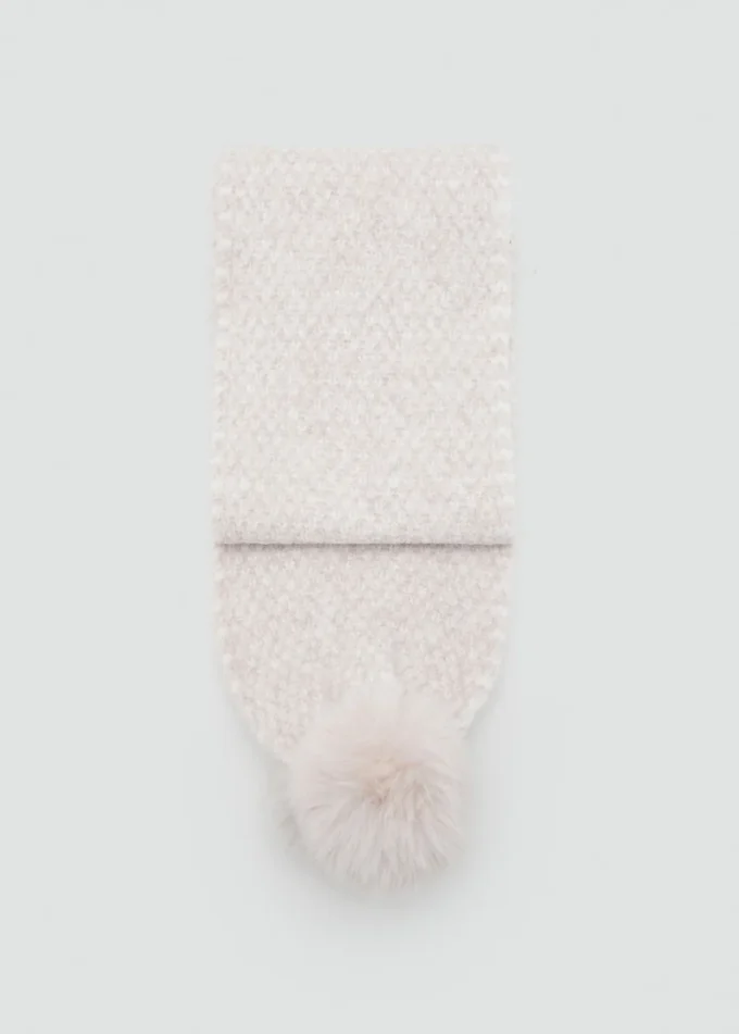 Écharpe en tricot à pompons