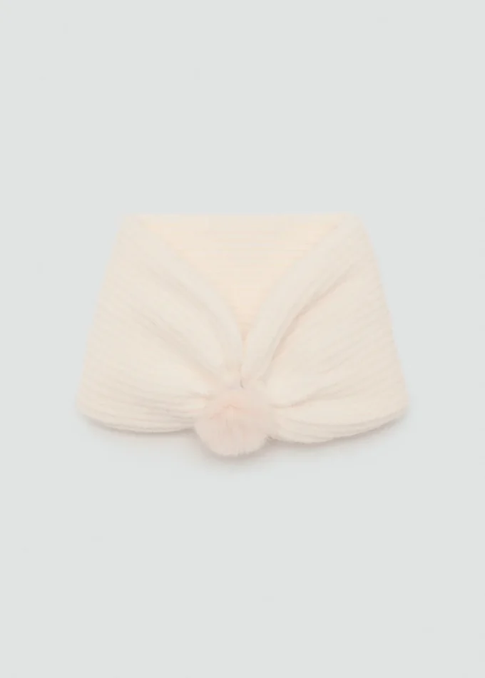 Écharpe en tricot à pompons
