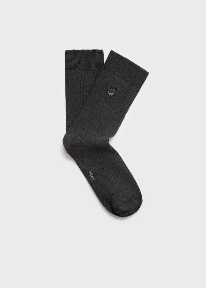 Chaussettes en coton brodées Chaussettes en coton brodées