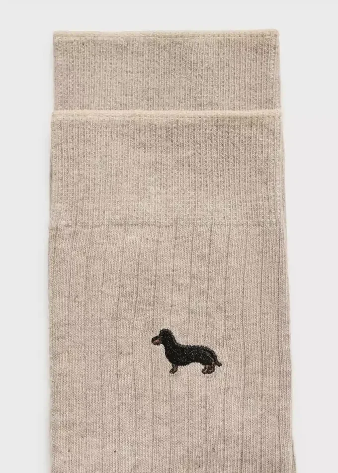 Chaussettes en coton brodées