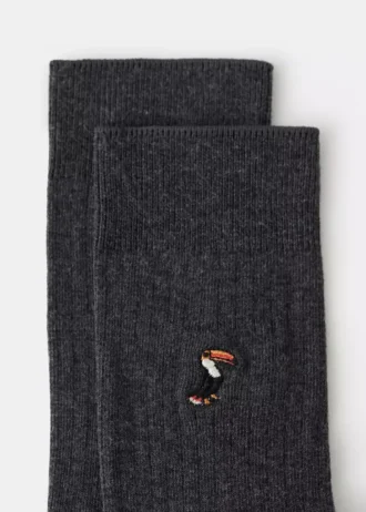 Chaussettes en coton brodées
