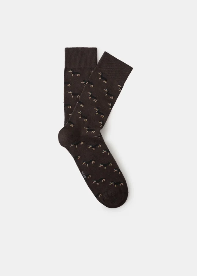 Chaussettes en coton imprimées chiens Chaussettes en coton imprimées chiens