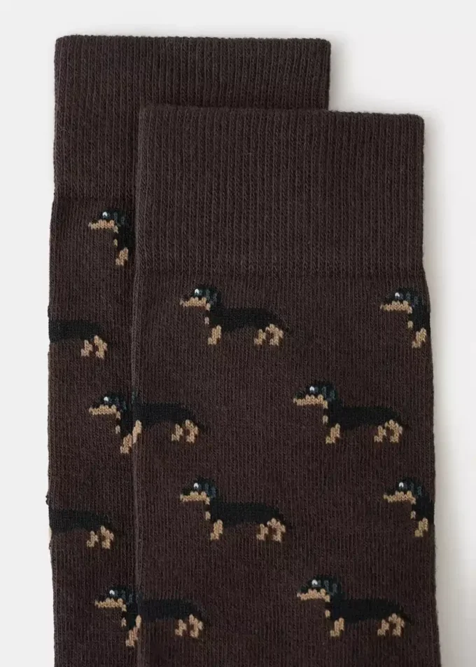 Chaussettes en coton imprimées chiens Chaussettes en coton imprimées chiens