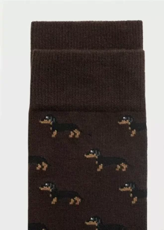 Chaussettes en coton imprimées chiens